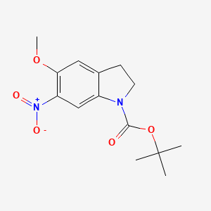 molecular formula C14H18N2O5 B15063180 tert-Butyl 5-methoxy-6-nitroindoline-1-carboxylate 