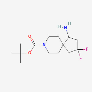 molecular formula C14H24F2N2O2 B15063235 tert-butyl 4-amino-2,2-difluoro-8-azaspiro[4.5]decane-8-carboxylate 