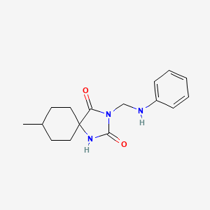 molecular formula C16H21N3O2 B15063248 8-Methyl-3-[(phenylamino)methyl]-1,3-diazaspiro[4.5]decane-2,4-dione CAS No. 736-83-4