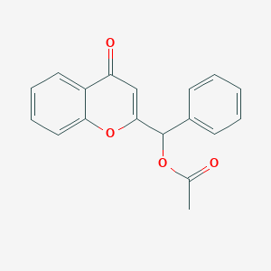 molecular formula C18H14O4 B15063349 4H-1-Benzopyran-4-one, 2-[(acetyloxy)phenylmethyl]- CAS No. 525599-68-2