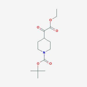 molecular formula C14H23NO5 B15063356 4-Piperidineacetic acid, 1-[(1,1-dimethylethoxy)carbonyl]-alpha-oxo-, ethyl ester 