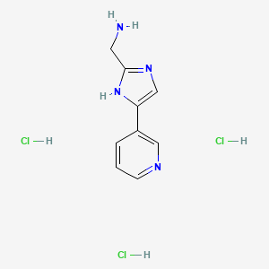 (5-(Pyridin-3-yl)-1H-imidazol-2-yl)methanamine trihydrochloride