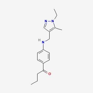 1-(4-(((1-Ethyl-5-methyl-1H-pyrazol-4-yl)methyl)amino)phenyl)butan-1-one