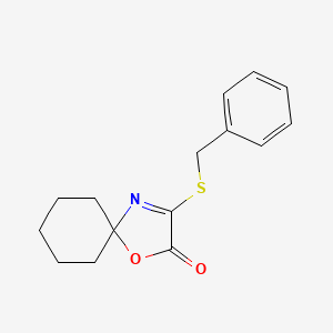 molecular formula C15H17NO2S B15064027 3-(Benzylsulfanyl)-1-oxa-4-azaspiro[4.5]dec-3-en-2-one CAS No. 85976-50-7