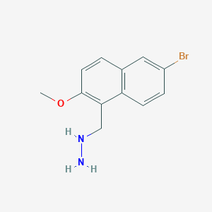 molecular formula C12H13BrN2O B15064053 ((6-Bromo-2-methoxynaphthalen-1-yl)methyl)hydrazine CAS No. 1420793-25-4