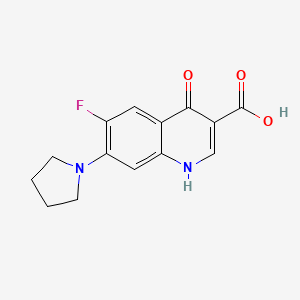 molecular formula C14H13FN2O3 B15064073 6-Fluoro-4-oxo-7-(pyrrolidin-1-yl)-1,4-dihydroquinoline-3-carboxylic acid 