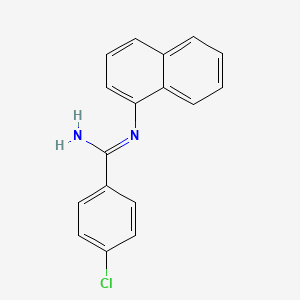 molecular formula C17H13ClN2 B15064090 4-Chloro-N-(naphthalen-1-yl)benzimidamide CAS No. 88737-83-1