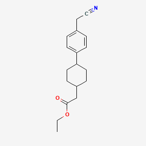 molecular formula C18H23NO2 B1506417 Ethyl 2-((1R,4R)-4-(4-(cyanomethyl)phenyl)cyclohexyl)acetate 