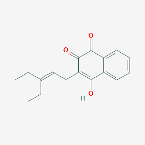 molecular formula C17H18O3 B15064216 3-(3-Ethylpent-2-en-1-yl)-4-hydroxynaphthalene-1,2-dione CAS No. 90149-88-5