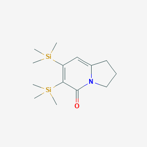 molecular formula C14H25NOSi2 B15064333 6,7-Bis(trimethylsilyl)-2,3-dihydroindolizin-5(1H)-one CAS No. 88761-32-4