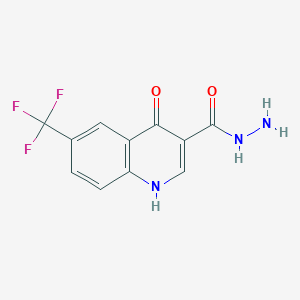 molecular formula C11H8F3N3O2 B15064343 4-Hydroxy-6-(trifluoromethyl)quinoline-3-carbohydrazide 