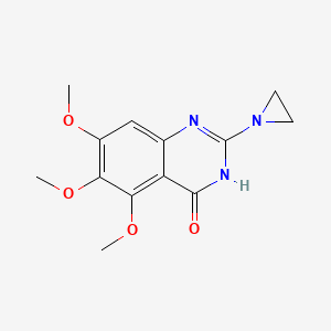 molecular formula C13H15N3O4 B15064363 2-(Aziridin-1-yl)-5,6,7-trimethoxyquinazolin-4(1H)-one CAS No. 828258-23-7