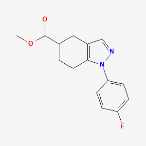 molecular formula C15H15FN2O2 B15064366 Methyl 1-(4-fluorophenyl)-4,5,6,7-tetrahydro-1H-indazole-5-carboxylate 