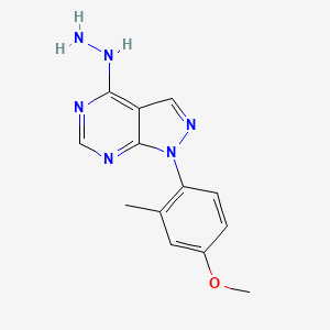 molecular formula C13H14N6O B15064367 4-Hydrazinyl-1-(4-methoxy-2-methylphenyl)-1H-pyrazolo[3,4-d]pyrimidine 