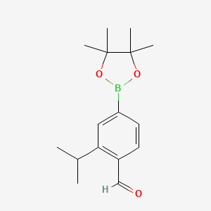 molecular formula C16H23BO3 B15064376 2-Isopropyl-4-(4,4,5,5-tetramethyl-1,3,2-dioxaborolan-2-yl)benzaldehyde 