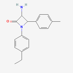 molecular formula C18H20N2O B15064423 3-Amino-1-(4-ethylphenyl)-4-(p-tolyl)azetidin-2-one 