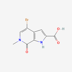 molecular formula C9H7BrN2O3 B15064471 4-bromo-6-methyl-7-oxo-6,7-dihydro-1H-pyrrolo[2,3-c]pyridine-2-carboxylic acid 