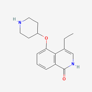 molecular formula C16H20N2O2 B15064489 4-Ethyl-5-(piperidin-4-yloxy)isoquinolin-1(2H)-one CAS No. 651308-76-8