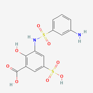 molecular formula C13H12N2O8S2 B1506449 3-[(3-Aminobenzene-1-sulfonyl)amino]-2-hydroxy-5-sulfobenzoic acid CAS No. 6201-85-0