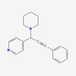 4-(3-Phenyl-1-(piperidin-1-yl)prop-2-yn-1-yl)pyridine