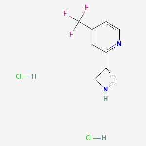 molecular formula C9H11Cl2F3N2 B15064522 2-(Azetidin-3-yl)-4-(trifluoromethyl)pyridine dihydrochloride CAS No. 1161829-67-9