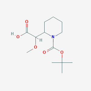 molecular formula C13H23NO5 B15064566 2-(1-(tert-Butoxycarbonyl)piperidin-2-yl)-2-methoxyacetic acid 