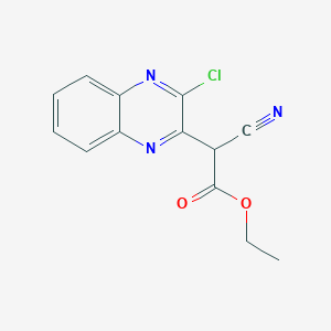 molecular formula C13H10ClN3O2 B15064585 Ethyl 2-(3-chloroquinoxalin-2-yl)-2-cyanoacetate 