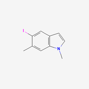 molecular formula C10H10IN B15064596 5-Iodo-1,6-dimethyl-1H-indole 