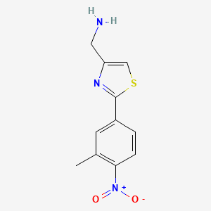 molecular formula C11H11N3O2S B1506463 C-[2-(3-Methyl-4-nitro-phenyl)-thiazol-4-YL]-methylamine CAS No. 885280-61-5