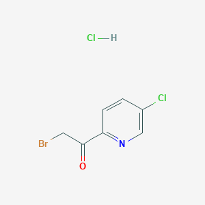 molecular formula C7H6BrCl2NO B15064631 2-Bromo-1-(5-chloropyridin-2-yl)ethanone hydrochloride 