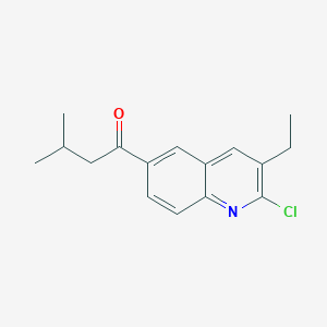 molecular formula C16H18ClNO B15064658 1-Butanone, 1-(2-chloro-3-ethyl-6-quinolinyl)-3-methyl- CAS No. 409340-62-1