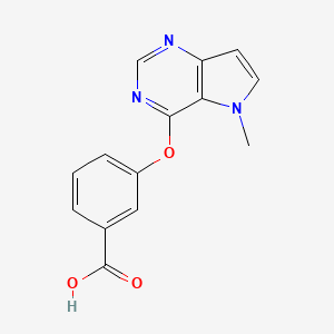 molecular formula C14H11N3O3 B15064663 3-((5-Methyl-5H-pyrrolo[3,2-d]pyrimidin-4-yl)oxy)benzoic acid CAS No. 919278-71-0