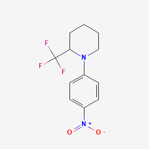 molecular formula C12H13F3N2O2 B15064675 1-(4-Nitrophenyl)-2-(trifluoromethyl)piperidine 