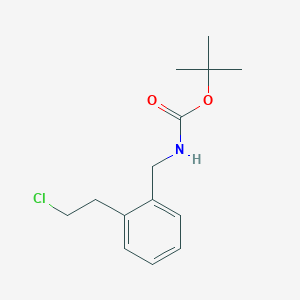 molecular formula C14H20ClNO2 B15064692 tert-Butyl 2-(2-chloroethyl)benzylcarbamate 