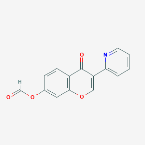 4H-1-Benzopyran-4-one, 7-(formyloxy)-3-(2-pyridinyl)-