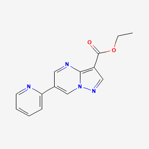 molecular formula C14H12N4O2 B15064840 Ethyl 6-(pyridin-2-YL)pyrazolo[1,5-A]pyrimidine-3-carboxylate CAS No. 1027511-44-9