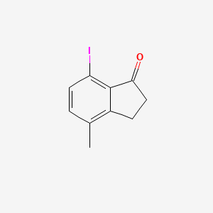 molecular formula C10H9IO B15064853 7-Iodo-4-methyl-2,3-dihydroinden-1-one 