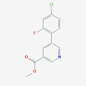 molecular formula C13H9ClFNO2 B15064856 Methyl 5-(4-chloro-2-fluorophenyl)nicotinate CAS No. 1346691-87-9