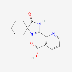 molecular formula C14H15N3O3 B15064862 2-(4-Oxo-1,3-diazaspiro[4.5]dec-1-en-2-yl)pyridine-3-carboxylic acid CAS No. 81510-54-5