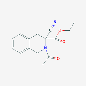 molecular formula C15H16N2O3 B15064915 Ethyl 2-acetyl-3-cyano-1,2,3,4-tetrahydroisoquinoline-3-carboxylate CAS No. 7403-59-0