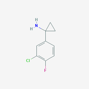 molecular formula C9H9ClFN B1506492 Cyclopropanamine, 1-(3-chloro-4-fluorophenyl)- CAS No. 920501-73-1