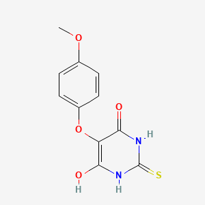 molecular formula C11H10N2O4S B15064943 2-Mercapto-5-(4-methoxyphenoxy)pyrimidine-4,6-diol 