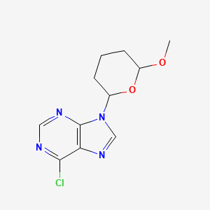 6-Chloro-9-(6-methoxytetrahydro-2h-pyran-2-yl)-9h-purine