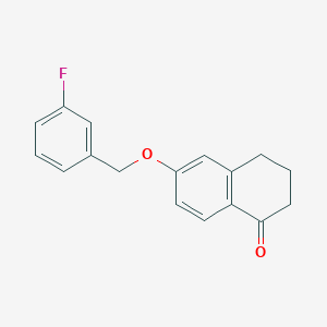 molecular formula C17H15FO2 B15064979 6-((3-Fluorobenzyl)oxy)-3,4-dihydronaphthalen-1(2H)-one 