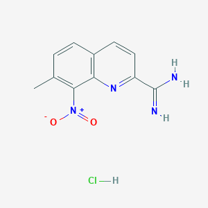 molecular formula C11H11ClN4O2 B15064986 7-Methyl-8-nitroquinoline-2-carboximidamide hydrochloride CAS No. 1179361-94-4