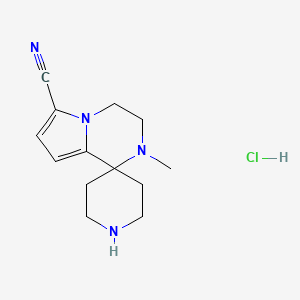 molecular formula C13H19ClN4 B15065059 2'-Methyl-3',4'-dihydro-2'H-spiro[piperidine-4,1'-pyrrolo[1,2-a]pyrazine]-6'-carbonitrile hydrochloride 