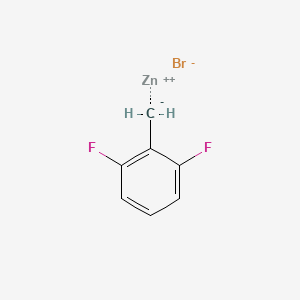 molecular formula C7H5BrF2Zn B15065062 2,6-Difluoro-benzylzinc bromide 