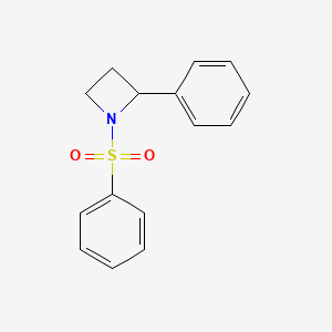 molecular formula C15H15NO2S B15065099 2-Phenyl-1-(phenylsulfonyl)azetidine CAS No. 78826-13-8