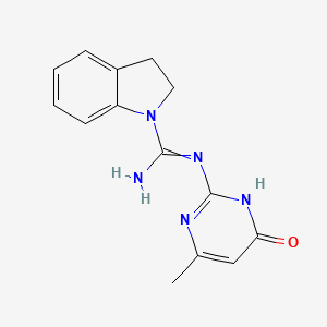 molecular formula C14H15N5O B15065125 N-(6-methyl-4-oxo-1,4-dihydropyrimidin-2-yl)indoline-1-carboximidamide 