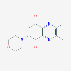 molecular formula C14H15N3O3 B15065131 2,3-Dimethyl-6-(morpholin-4-yl)quinoxaline-5,8-dione CAS No. 7697-88-3